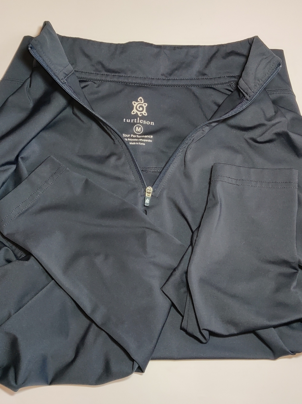 Turtleson Mens M Tour Performance 1/4 Zip Golf Pullover Dark Blue/Gray - Korea
